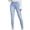 Blue, variant on Ahabrexf High Waisted Straight Leg Jeans for Women, Stretch Denim, Solid Color, Five-Pocket Design, Full Length Pants