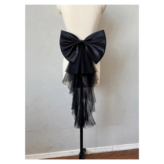 Elegant Detachable Satin Tulle Bow Wedding Dress Decorations Women's Dress Bridal Belt Big Satin Bow knots Accessories