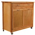 Catskill Craftsmen Rolling Recycling/Trash Storage Kitchen Island