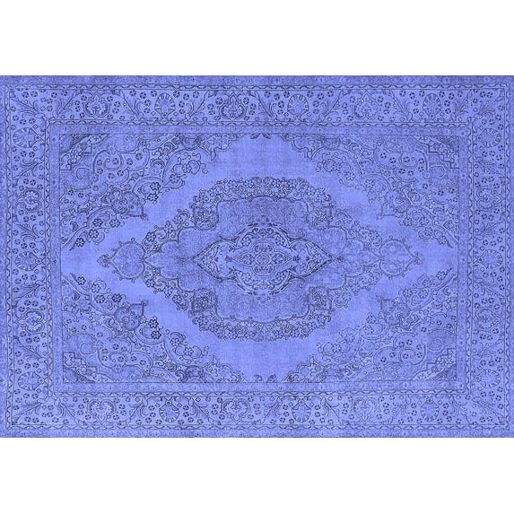 Ahgly Company Indoor Rectangle Oriental Blue Industrial Area Rugs, 6' x 9'