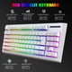 thumbnail image 3 of Teclado de membrana inalámbrico HXSJ L100 2,4G, diseño de 87 teclas, efecto de luz RGB, tapa de llave ABS, batería de litio integrada de 1800mAh, negro Romacci Teclado, 3 of 6