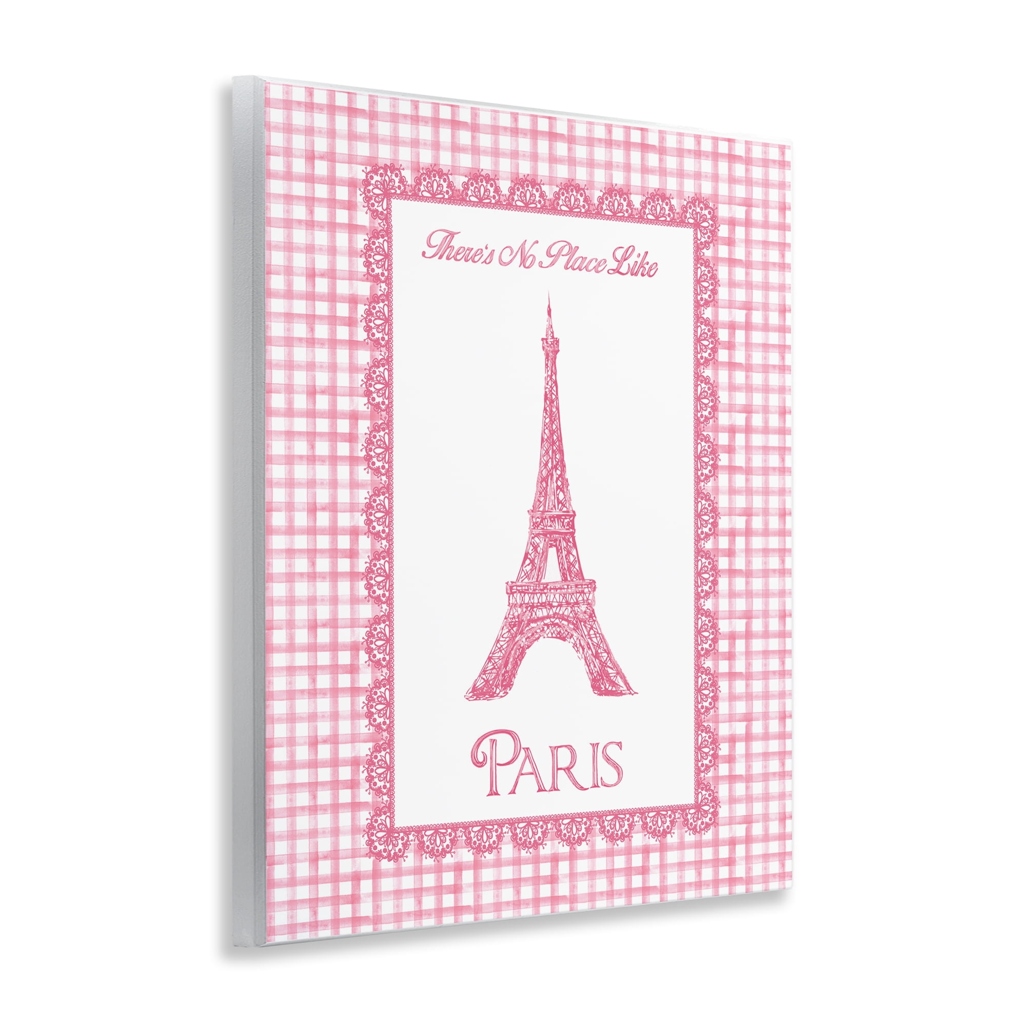 Stupell Industries No Place Like Paris Pink Lace Wall Plaque Art, design by Conrad Knutsen