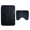 thumbnail image 1 of Injueey Alfombrilla de franela para puerta de baño, 2 uds., adoquín, antideslizante, para baño, antideslizante, absorbente, lavable Decoración del hogar negro Injueey JJ21304-03, 1 of 6