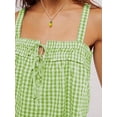 thumbnail image 3 of Women Y2k Tank Top Spaghetti Strap Peplum Camisole Sleeveless Tie Front Ruffle Hem Top Streetwear Green S, 3 of 6
