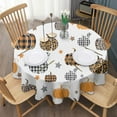 thumbnail image 3 of Fall Pumpkins Stars Pattern Round Tablecloth 60" X 60",Wrinkle Wipeable Table Cloth for Kitchen Dining Room Picnic Patio Party, 3 of 6