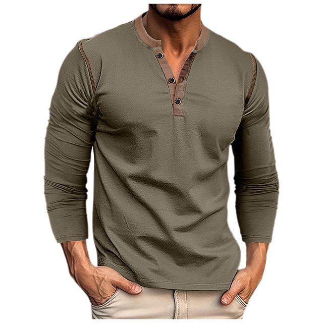 VBARHMQRT T-Shirts Ajustés pour Hommes T-Shirt à Col Automne et Hiver à Manches Longues