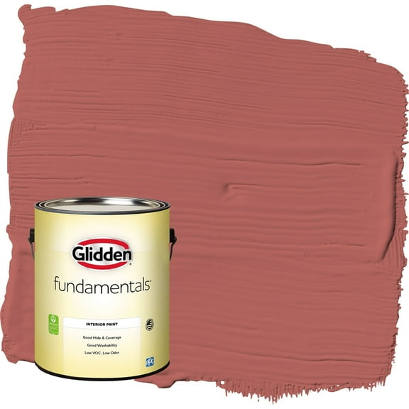 Glidden Fundamentals Sienna Red / Red Semi-Gloss Interior Paint, 1 Gallon