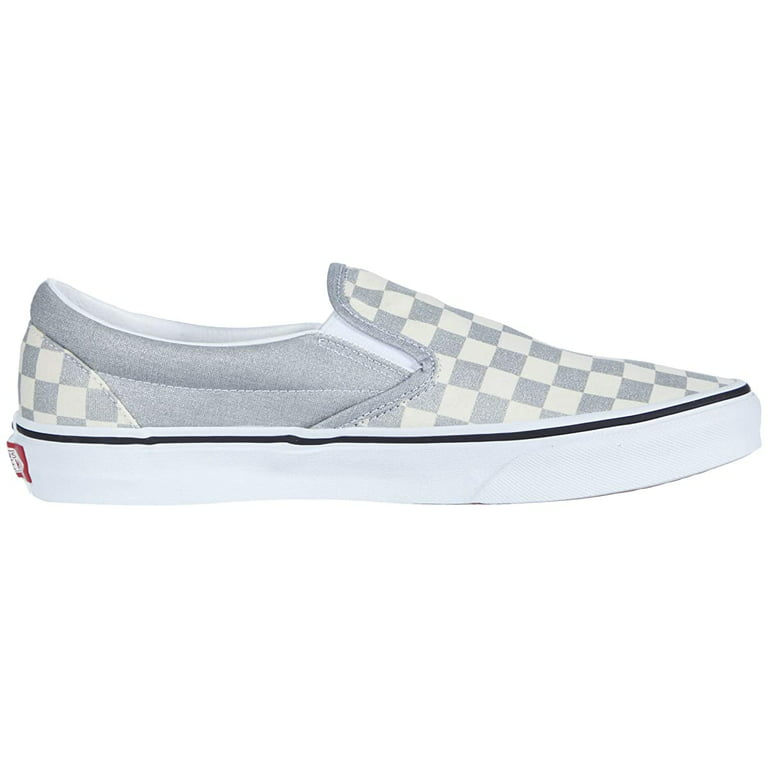 Vans Slip-On (Checkerboard) Silver/True White -