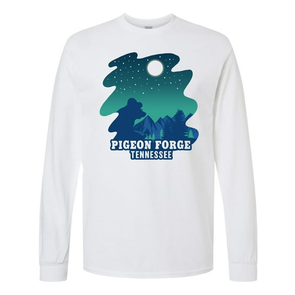 Inktastic Smoky Mountains Pigeon Forge Tennessee with Bear Long Sleeve T-Shirt