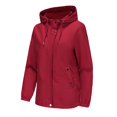 thumbnail image 7 of Kaemgyyd Womens Waterproof Rain Coat Lightweight Button Jacket Outdoor Hooded Windbreaker Zip up Outwear with Pockets, 7 of 7