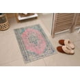 thumbnail image 6 of Bath Rugs, Farmhouse Decor Rug, Pink Rugs, Chenille Printed Design Rug, Floral Medallion Rugs, Runner Rugs, Bridesmaid Gift Rugs, Turkish Rug, 2.6'x9.2' - 80x280 cm, 6 of 9