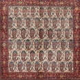 thumbnail image 1 of Ahgly Company Machine Washable Indoor Square Traditional Saffron Red Area Rugs, 7' Square, 1 of 7