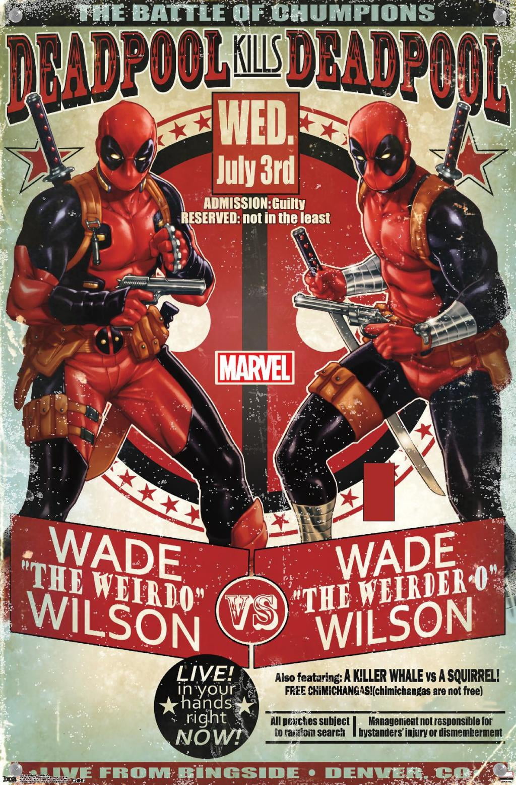 Marvel Comics - Deadpool - Chumpions Wall Poster with Push Pins, 14.725" x 22.375"