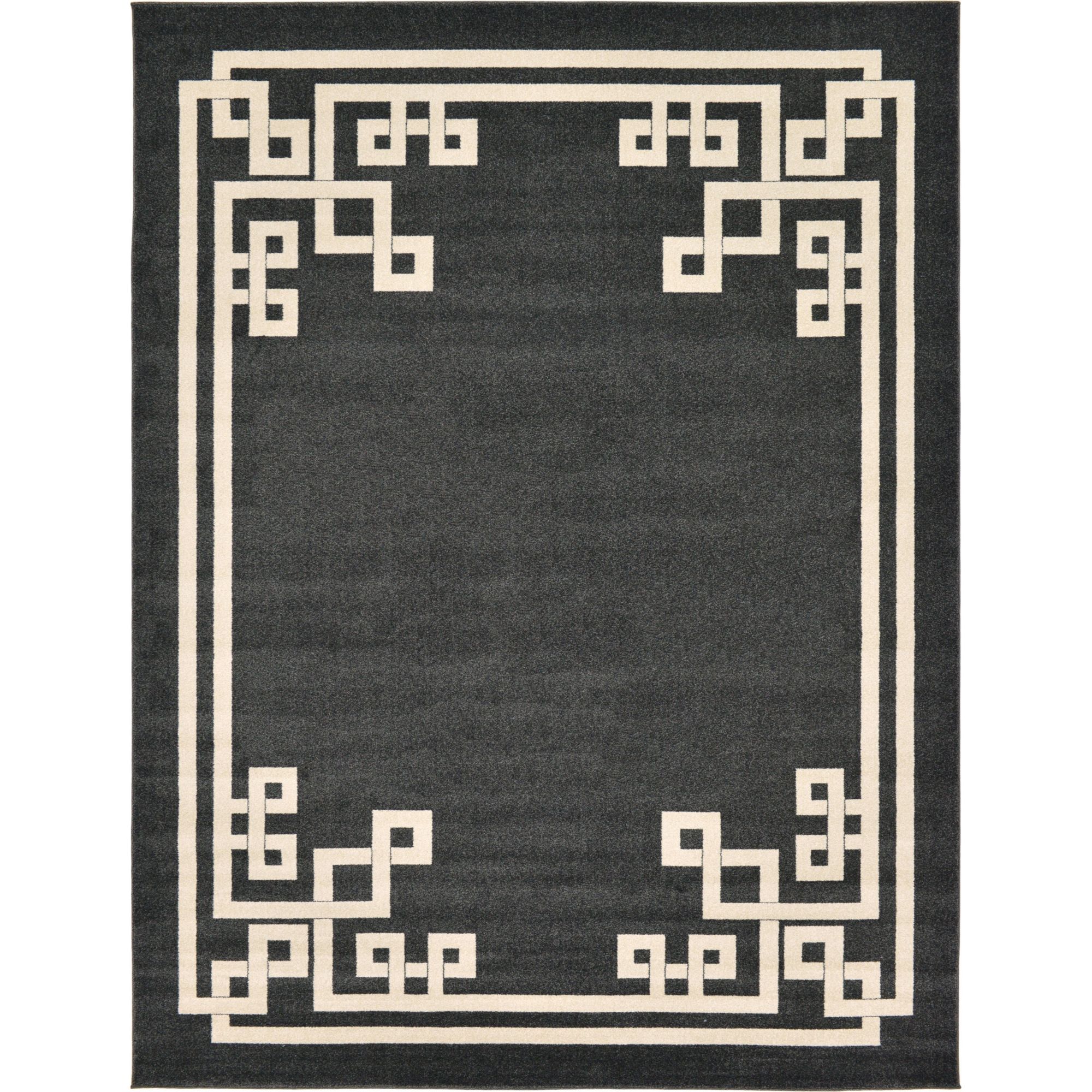 Unique Loom Indoor Rectangular Geometric Modern Area Rugs Black, 9' 0 x