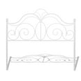 thumbnail image 3 of Rhapsody Complete Metal Bed and Steel Support Frame with Delicate Scrolls and Finial Posts, Glossy White Finish, California King, 3 of 6