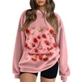 thumbnail image 2 of Christmas Sweatshirt for Women Fleece Lined Long Sleeve Crewneck Pullover Top Pink XL, 2 of 6