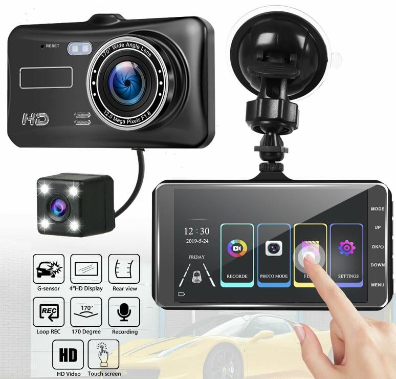 H30 4’’ LCD IPS Dual Lens Car Full HD 1080P Dash Cam Camera 170° Driving DVR 