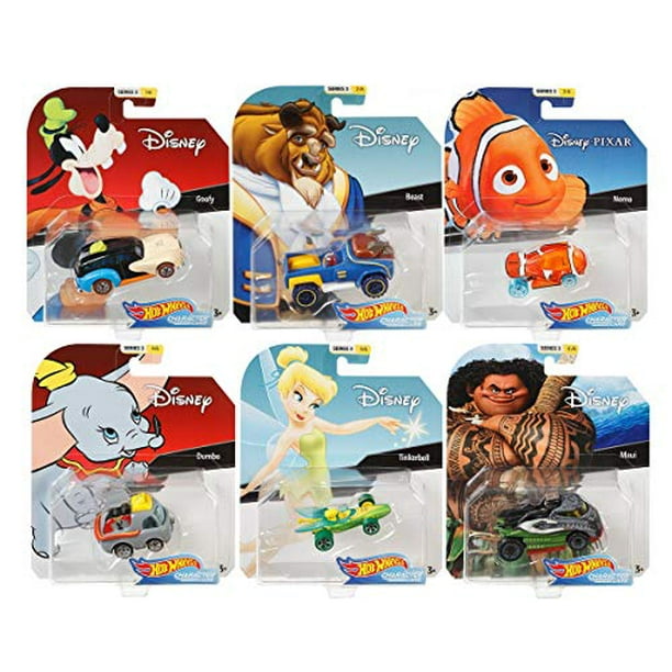 2019 Hot Wheels Set of 6 Disney/Pixar Character Cars 1/64