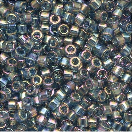 Miyuki Delica Seed Beads, 11/0 Size, 7.2 Gram Tube, #111 Transparent Gray Luster AB