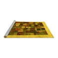 thumbnail image 2 of Ahgly Company Machine Washable Indoor Square Abstract Yellow Contemporary Area Rugs, 6' Square, 2 of 4