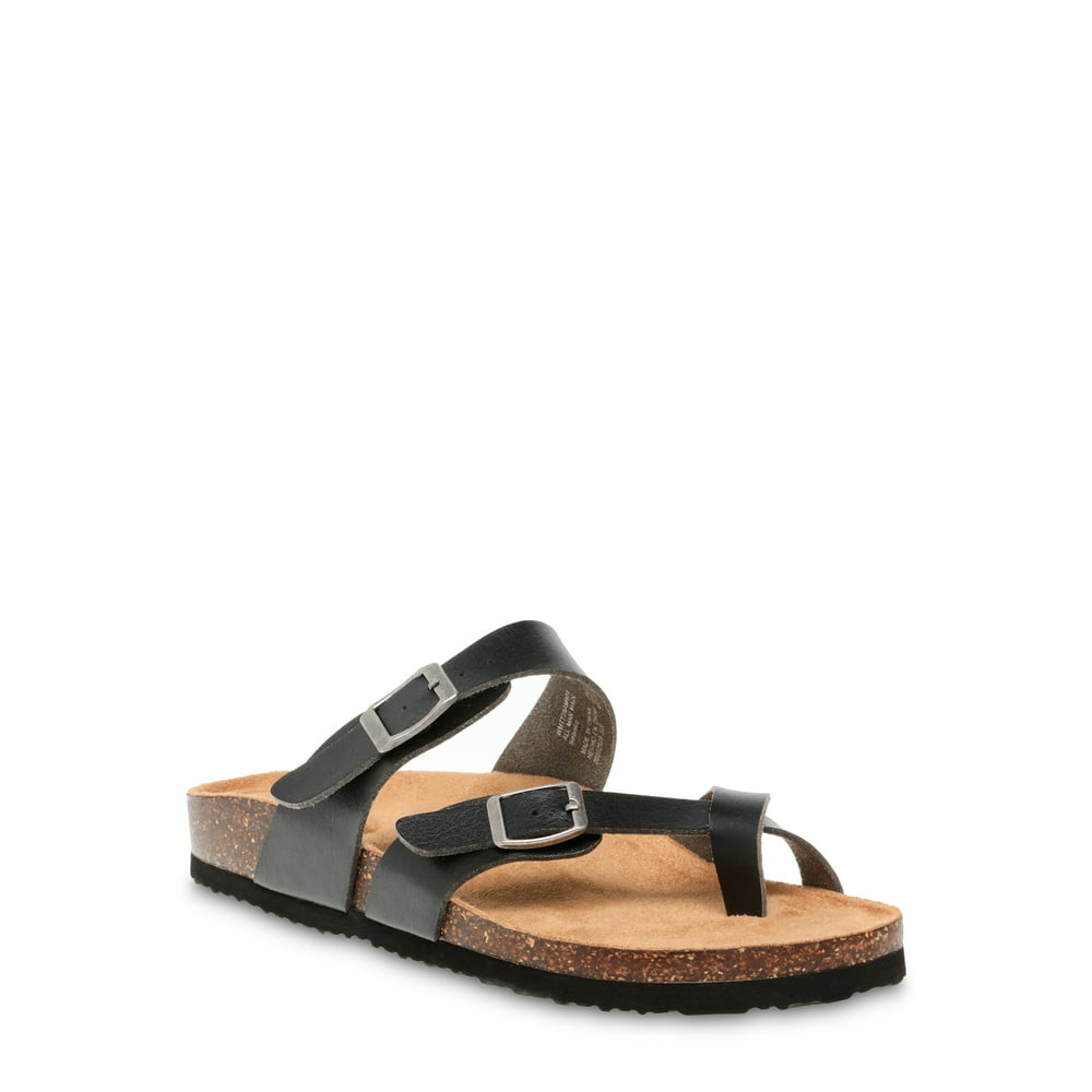 Time and Tru - Time and Tru Women’s Toe Thong Footbed Slide Sandals ...