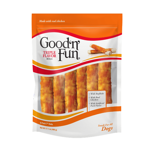 Good ‘n’ Fun Triple Flavor 7 inch Rolls, Chews for Dogs
