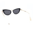 thumbnail image 4 of Retro Metal Bridge Plastic Cat Eye Gothic Luxury Fashion Sunglasses Black Gold - Black, 4 of 4