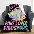 thumbnail image 4 of Just A Girl Who Loves Dinosaurs Blanket Cute Dinosaurs Decor Throw Blanket Gifts for Girls Super Warm Soft Plush Lightweight Fleece Flannel Blanket Winter Bedding Blanket for Kids Adults Women 60"x80", 4 of 6