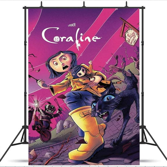 Coraline Post school Wall Decor Birthday Banner Backdrop Background Party Supplies Taspestry