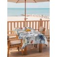 thumbnail image 2 of Outdoor Table Cloth with Umbrella Hole and Zipper, Blue Spring Floral Waterproof Rectangle Tablecloth 54"x80", Vintage Watercolor Summer Botanical Washable Table Cover for Outside Party Patio Picnic, 2 of 8