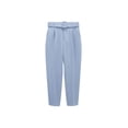 thumbnail image 4 of New women's all-match basic style belted high-waisted casual long pants-Dark Purple-M, 4 of 6