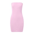 thumbnail image 4 of WEIGFI Womens Dresses Summer Casual Wedding Guest Elegant Party Dress Off The Shoulder Strapless Evening Gown Bodycon Stretchy Slim Fit Solid Color Party Wear Comfort Vacation Sundress,Pink,S, 4 of 5