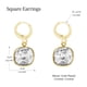 thumbnail image 3 of Arete para Mujer con Cristal Fino Swarovski en Forma de Cuadrado – Bañado en Oro 14k– Arete Elegante y Brillante, Aretes de Mujer de Moda– Joyería para Mujer de Moda– Regalo especial Ortiz Espinosa Temporada, 3 of 5