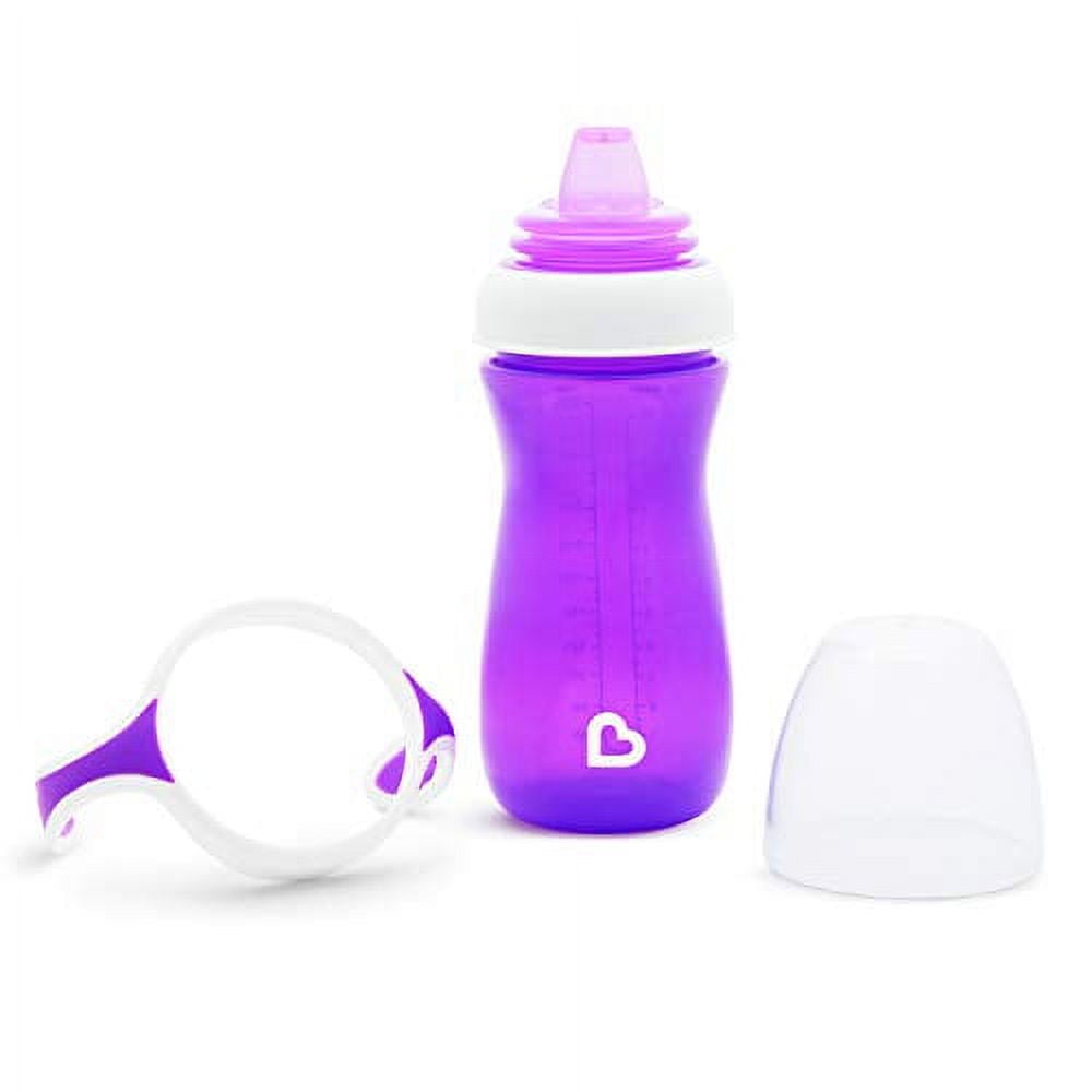 (3 pack) Munchkin® Gentle™ Transition Sippy Cup with Trainer Handles, 10 oz, Purple, Unisex
