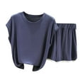 thumbnail image 1 of Blouses pour Femmes Ensemble Haut/chemise à Manches Courtes et Col Rond Uni, 1 of 1