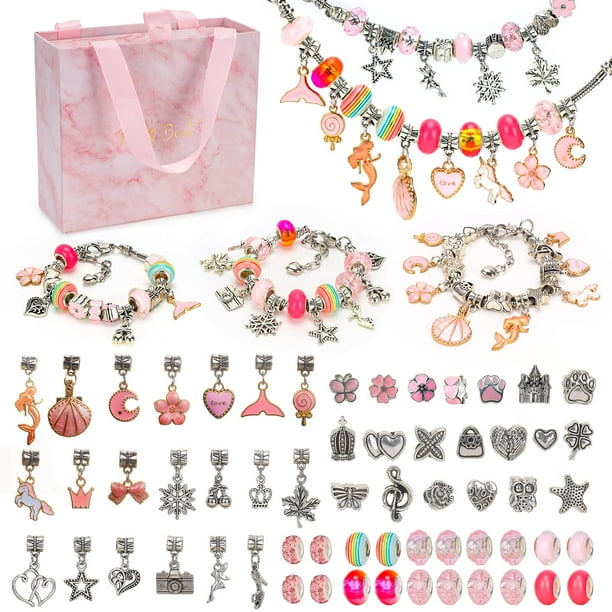 2 Kids Stuff Unicorn Charms Bracelet Craft & Ice Beads DIY Jewelry Making  Kit