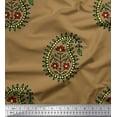 thumbnail image 1 of Soimoi Brown Cotton Voile Fabric Leaves,Floral & Paisley Block Print Fabric by the Yard 56 Inch Wide, 1 of 3