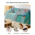 thumbnail image 4 of Teal Couch Cover for 2 Cushion Sofa, Modern Marble Ink Painting Abstract Art Washable Loveseat Sofa Covers Slipcover for Sectional Sofas L-Shaped, Couch Throw Cover 71"x118", 4 of 9