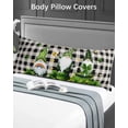 thumbnail image 4 of St. Patrick's Day Body Pillow Case Cover - Microfiber Bed Throw Pillow Covers, Gnomes Gold Coin Shamrock Checkered Plaid Decorative Lumbar Pillow Cover with Envelope Closure for Sofa/Travel 20"x54", 4 of 6