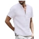 thumbnail image 1 of Camiseta de manga corta de lino y algodón de verano para hombre S-5xl/BL, 1 of 2