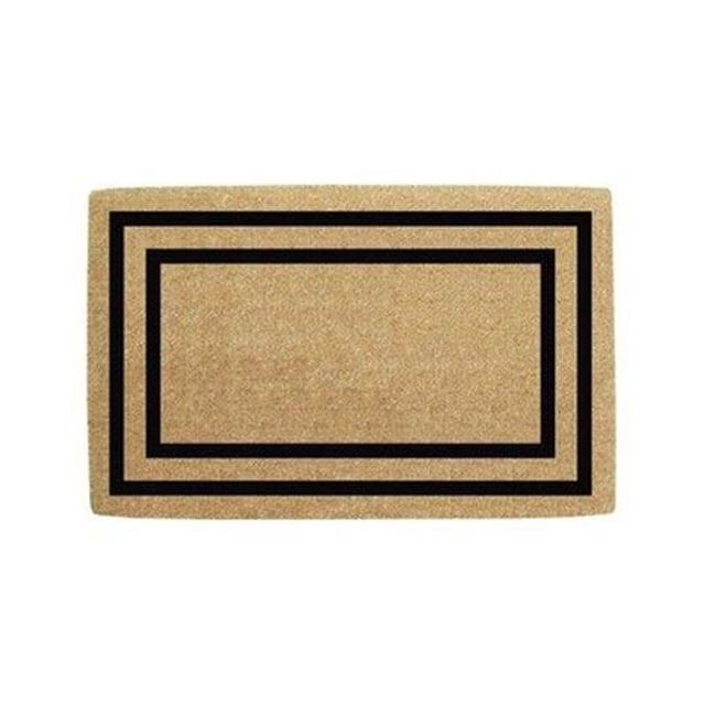 Nedia Home O2181 36 x 72 Po Mince Double Cadre Photo Résistant en Fibre de Coco Porte Mat&44; Plaine - Bronzage Naturel & Noir