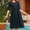 Navy, variant on Jesvior Boho Cotton Linen Dresses for Women Pleated Solid Crew Neck Short Sleeve Button-Front Beach Dress with Pockets Flowy Trendy Midi Dress