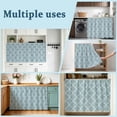 thumbnail image 6 of Blue Moroccan Cabinet Curtains 32"W x 55"L,Dustproof Sink Skirt Curtain for Kitchen Bathroom,Retro Country Geometric Quatrefoil Plaid Adhesive Desk Skirt Door Cover Curtains for Pantry Office Closet, 6 of 8