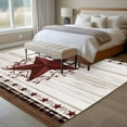 thumbnail image 4 of Texas Star Vintage Area Rugs 6'x9', Washable Small Throw Rugs for Kitchen Dining room, Red Berry Retro Art White Wooden Indoor Outdoor Rug Non-Slip Low Pile Carpet Runner Reversible Floor Mats, 4 of 8