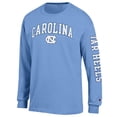 thumbnail image 2 of Men's Champion  Carolina Blue North Carolina Tar Heels Arch Over Logo 2-Hit Long Sleeve T-Shirt, 2 of 3