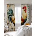 thumbnail image 4 of Vintage Rooster Blackout Curtains for Bedroom Living Room Darkening Curtains 84 Inch Length 2 Panels Set Sunflower Watercolor Farmhouse Animals Window Curtain Window Treatment Grommet Drapes 52"x84", 4 of 9