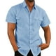 thumbnail image 4 of Camisa con Botones para Hombre, Manga Corta, Doble Bolsillo, Color Puro, Transpirable, Camisa Informal para Hombre para Fiesta de Trabajo Diaria, 4 of 6