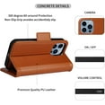 thumbnail image 4 of navor Detachable Magnetic Wallet Case Compatible with iPhone 13 Pro [6.1 inch] [Folio], RFID Protection Kickstand -Brown, 4 of 7