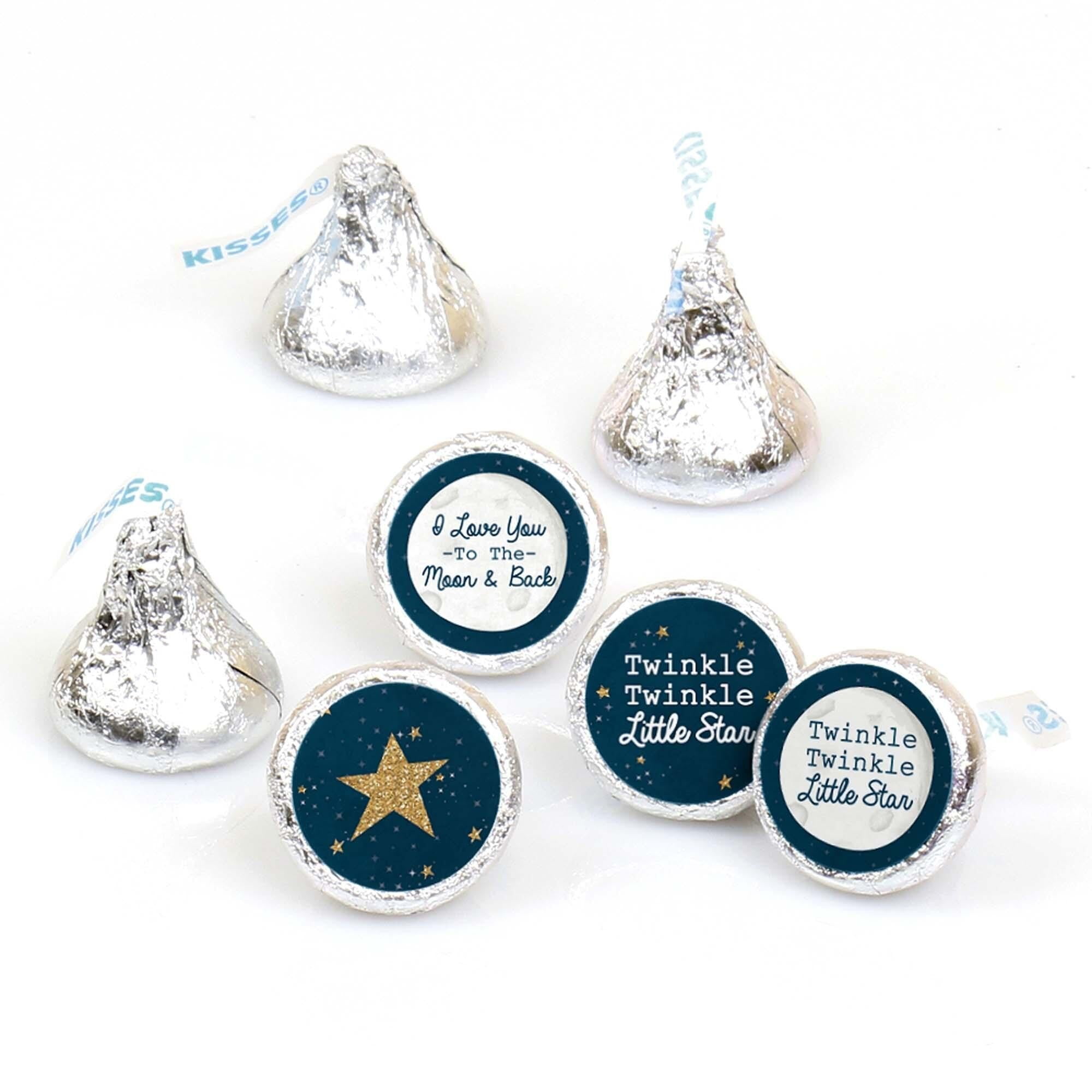 Big Dot of Happiness Twinkle Twinkle Little Star - Baby Shower or Birthday Round Candy Sticker Favors - Labels Fit Hershey's Kisses 108 Ct