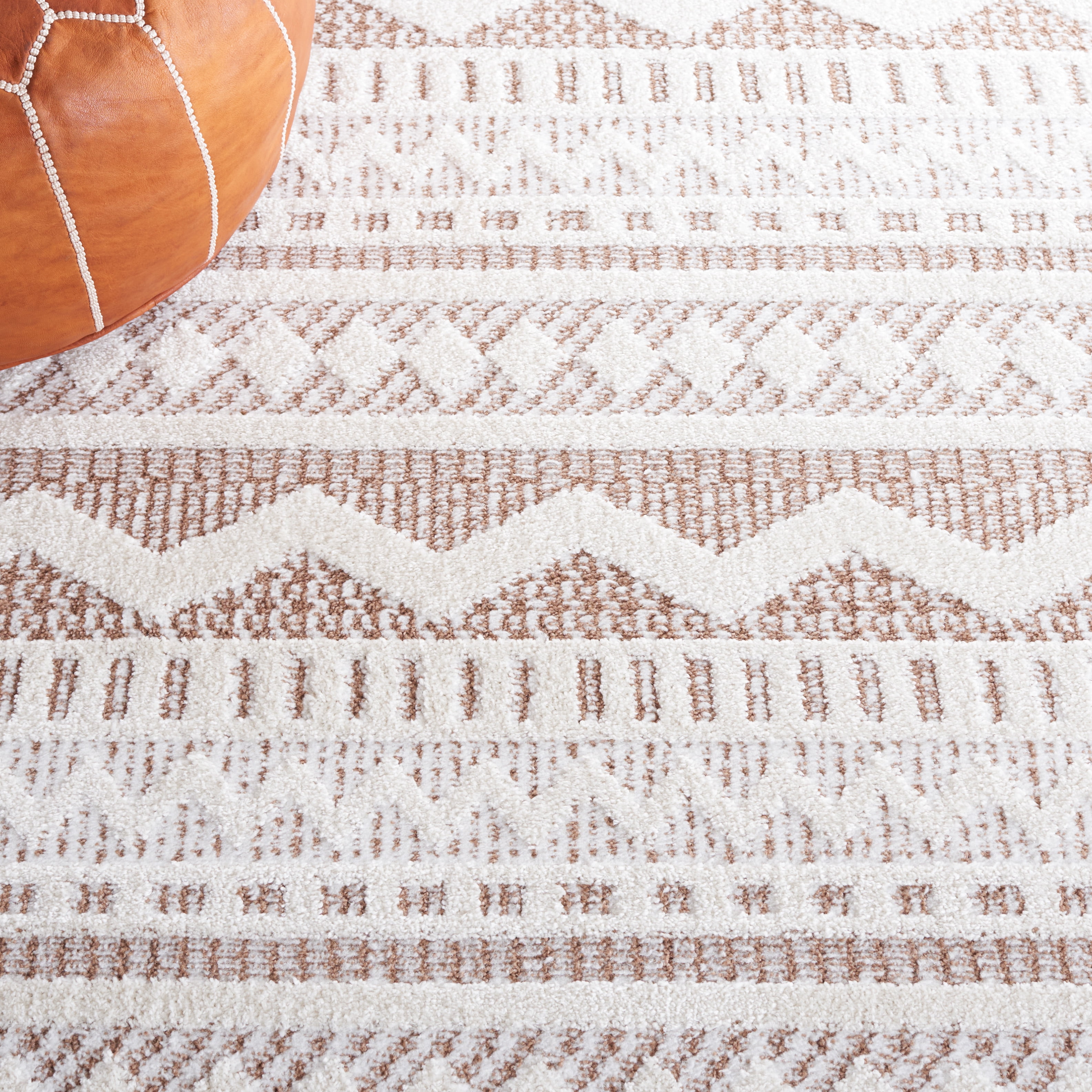 SAFAVIEH Alamo Curtis Geometric Area Rug, Taupe/Ivory, 8' x 10'